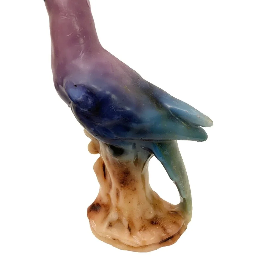 Unique Parrot Parakeet Multicolored Candle Purple Green Beige Bird Decor COD20